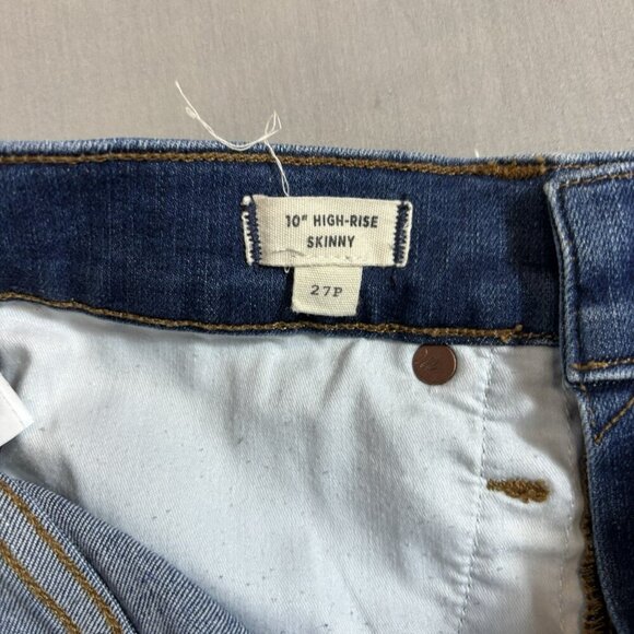 Madewell 10" High Rise Skinny Jeans Women's Size 27P Stretch Denim 28x23 Crop - Picture 7 of 8
